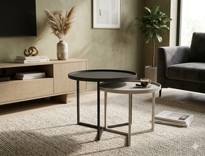 Ensemble de table basse en métal Lumetal de luxe moderne - Multifonctionnel, mobile, facile à assembler pour le salon et la chambre à coucher, décoration intérieure - Product Image 3