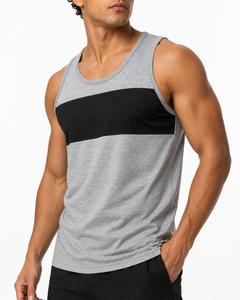Débardeur Homme Uni à Blocs de Couleurs Col Rond Sans Manches Sportif Tricoté Respirant 100% Polyester Faible MOQ - Product Image 1
