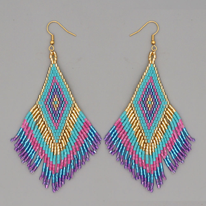 Pendientes de cuentas bordadas únicos, joyería multibeads para niñas y mujeres, tamaño personalizado para regalo de fiesta por MD HANDICRAFTS - Product Image 5