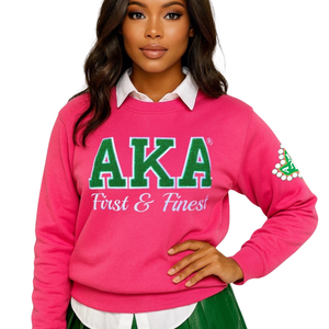 Sudadera AKA First & Finest Ivy para mujer, sudadera prémium con cuello redondo y letras griegas bordadas - Product Image 3