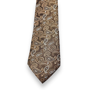 Corbata de Seda con Diseño Paisley Marrón Benon |   Corbata de Diseño de Lujo para Hombre |   Accesorio de Moda Clásico para Bodas, Eventos Empresariales y Fiestas, Ideal para Regalo - Product Image 2