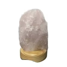 Premium white Himalayan salt lamp features natural <b>crystal</b> finish durable wooden base and warm ambient lighting for every - Product Image 2