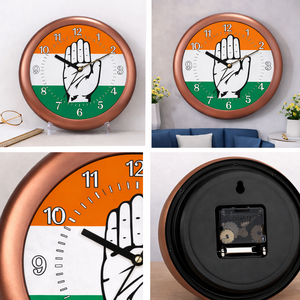 Reloj de Pared de Plástico Personalizado Premium con Diseño del Congreso Nacional Indio para Oficinas, Salas de Reuniones, Decoración de Graduaciones y Pascua - Product Image 3