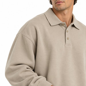 Polo de manga larga para hombre, logotipo personalizado, algodón, punto, ropa de golf, venta al por mayor, fabricante de etiquetas privadas, ligero - Product Image 4