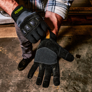 Gants de sécurité pour mécaniciens Adiha Impex, respirants, résistants à la chaleur, 8 mil, taille XL, coutures personnalisées, couleur noire et grise de qualité supérieure - Product Image 4