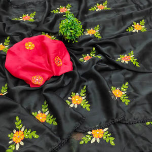 Exclusivo Sari de Seda Rangoli con Diseño de Diseñador y Blusa Elegante, Estilo Étnico Moderno, Última Tendencia India, Ropa de Fiesta Modesta para Mujer - Product Image 1