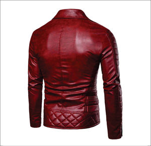 Custom Made Turn Down Collar Winter Wear <b>Men</b> Zipper Leather Jacket Fashionable Breathable Quick Dry Winter Jacket For Adults - Product Image 4
