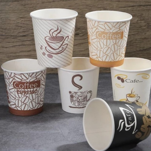 Gobelet en papier blanc jetable avec logo personnalisé pour le bureau et la restauration événementielle - Product Image 2