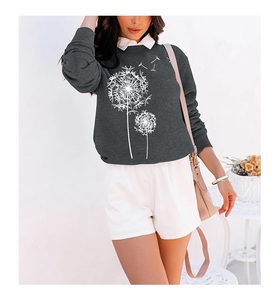 Sudadera de Algodón para Mujer, de Manga Larga, con Estampado en el Hombro, Cómoda, Informal, de Lujo, Personalizada, para Invierno - Product Image 1
