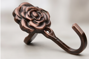 Vintage Style Rose Wall <b>Hook</b> Metal Rust Resistant Flower Design Single <b>Hook</b> for Clothing Display Door Hanger Stylish Home Accent - Product Image 2