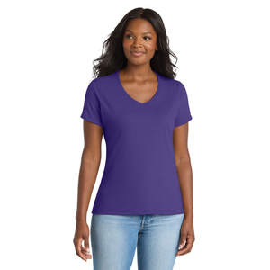 T-shirt col en V pour femme, dernière tendance, manches courtes, en jersey de coton, broderie personnalisée, vêtements décontractés, fournisseur d'usine OEM en gros - Product Image 5