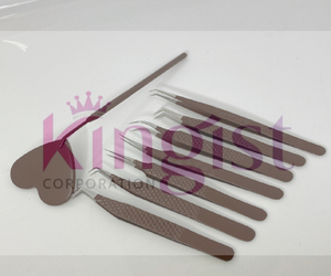 Nuevas Pinzas para Extensión de Pestañas con Punta de Fibra, Acero Inoxidable, Marca Privada, Venta al por Mayor, Juego de Pinzas para Pestañas - Product Image 5