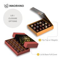 Caixa de Presente de Chocolate Personalizada de Alta Qualidade com Divisórias, Laminação Fosca e Relevo, Embalagem de Grau Alimentício com 8/12/16 Compartimentos