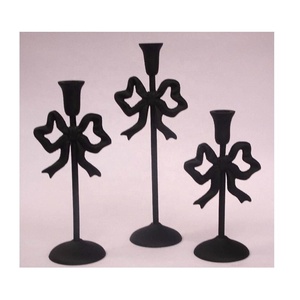 Portavelas de Metal con lazo Vintage, candelabro con acabado rosa, soporte para Lazo, centro de mesa de Pascua, regalo de boda, portavelas Vintage - Product Image 5