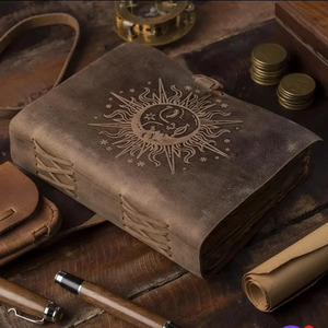 Vintage <b>Leather</b> Sewing Binding Embossed Travel <b>Diary</b> Handmade Brown Writing Notebook Planner Gift - Product Image 1