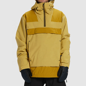 <b>Men's</b> Waterproof Quarter-<b>Zip</b> Hooded Bomber <b>Jacket</b> Color Blocking Casual Winter Ski Standard Canvas Polyester Wadding - Product Image 2