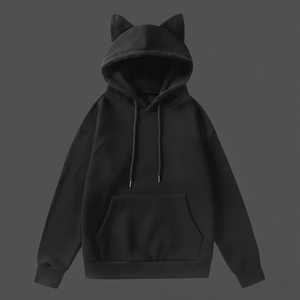 Sweat-shirt à capuche oversize en molleton de coton premium, doux et chaud, avec badge à paillettes, streetwear décontracté pour femmes - Product Image 4