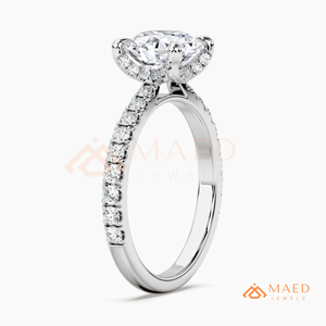 Moissanite Round <b>Solitaire</b> <b>Ring</b> for Women <b>Silver</b> Tone Engagement Anniversary Jewelry Elegant Daily Wear Style - Product Image 6