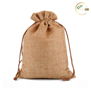 Reusable Small Jute Jewelry <b>Pouch</b> with <b>Drawstring</b> Closure for Elegant Gift Presentation - Product Image 2