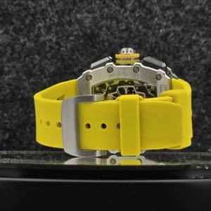 Montre mécanique automatique de luxe pour homme, style RM, chronographe squelette, bracelet en caoutchouc jaune, montre-bracelet sport tendance - Product Image 4