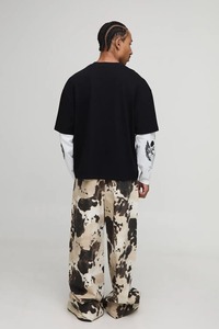 Camiseta Oversize Holgada para Hombre con Hombros Caídos, Estilo Casual Urbano, Algodón Pesado, Tendencia de Verano - Product Image 4