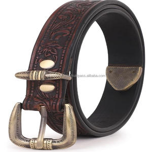 เข็มขัดหนังแท้ 100% ลายสลักและเพ้นท์ด้วยมือ สไตล์ตะวันตก สำหรับทุกเพศ - Product Image 5