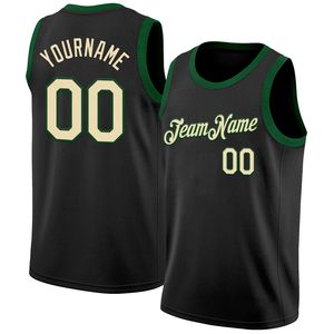 Custom Men's Basketball Jersey Black Green <b>Yellow</b> Mesh Sleeveless O-Neck Breathable Sporty <b>Tank</b> <b>Top</b> With Name And Number - Product Image 6