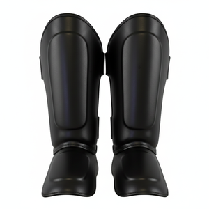 Custom PU Boxing Shin Guards for MMA, Muay Thai & Kickboxing – Lightweight Protective Leg Guards OEM - Product Image 1
