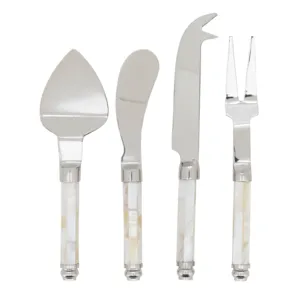 Mother Of Pearl Handle Cheese Knife Set Premium Stainless Steel Charcuterie <b>Board</b> Accessories Elegant 5-Piece MOP Serving <b>Tools</b> - Product Image 6