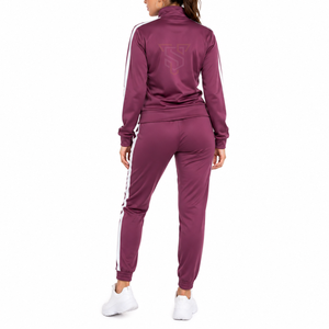 Conjunto Deportivo para Mujer, Manga Larga, Color Sólido, con Franja Lateral, Transpirable, Poliéster, 2 Piezas - Product Image 2