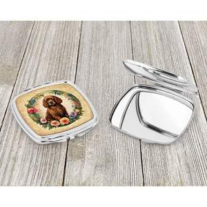Irish Water Spaniel Fleurs Miroir de maquillage de voyage compact Miroir décoratif de poche pliant pour femmes filles Idée cadeau - Product Image 3