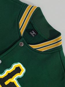 Blouson universitaire premium style streetwear, avec patch brodé en chenille, en mélange de laine polaire chaude, vêtement d'extérieur d'hiver, personnalisable OEM - Product Image 4