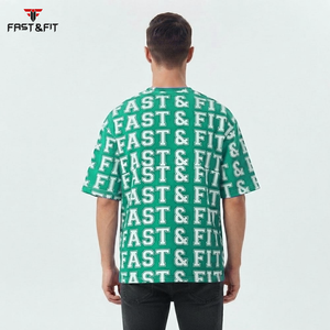 T-shirts pour hommes à manches courtes, col rond, 100% coton, motif lettres, tendance, imprimés, logo personnalisé, poids lourd, vente chaude - Product Image 5