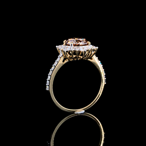 Anillo de diamante cultivado en laboratorio de corte redondo premium, banda de oro amarillo macizo de 14k con pulido brillante, anillo de compromiso de 1 quilate, joyería fina. - Product Image 4