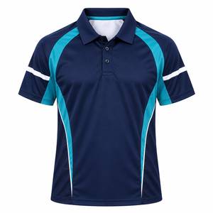 Men's <b>Navy</b> <b>Blue</b> Sporty <b>Polo</b> <b>Shirt</b> Short Sleeve Color Blocked Quick Dry Knitted Fabric Regular Fit Golf <b>Polo</b> For Men - Product Image 1