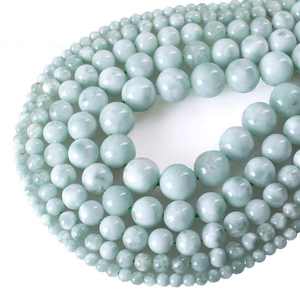 Cuentas Sueltas Redondas de Angelita Azul Natural, Exclusivas y Modernas para la Creación de Joyas, Pulseras, Collares, Accesorios DIY - Product Image 6