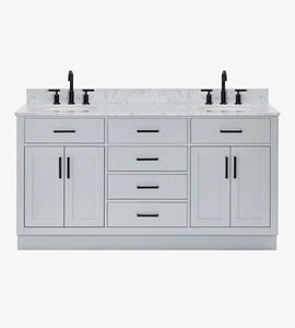 Meuble-lavabo double vasque OEM Timothy 67 pouces, 6 options de finition, vente en gros, usine du Vietnam - Product Image 1