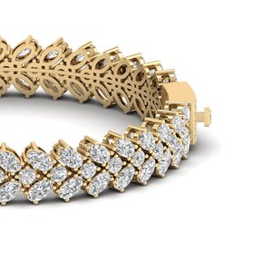 REYES Oval Cut 20.2 Carat Moissanite Bracelets Wholesale Price 14K 18K Solid Gold Wedding Gift Tennis Bracelets For Women - Product Image 3