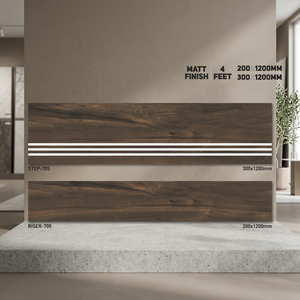 Vistar – finition mate 1200x200mm, 1200x300mm, 11mm d'épaisseur, aspect marbre jaune clair, carreaux de conception d'escalier - Product Image 5