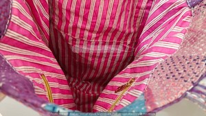 Sac fourre-tout en coton à panneaux de style bohème avec motif imprimé matelassé, sac de shopping réutilisable tendance, utilisable toute l'année - Product Image 2