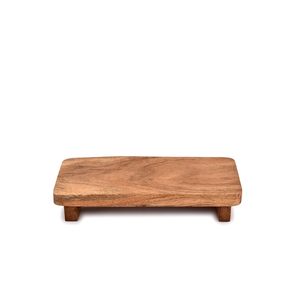 Assiettes en bois d'acacia massif naturel, motif végétal moderne et écologique, pour la décoration de la cuisine à la maison - En stock - Product Image 4