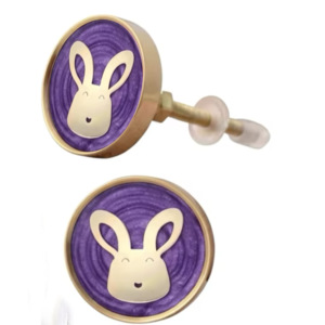 Pomo de latón para muebles con diseño de conejo, púas redondas moradas, diseño contemporáneo, tirador de cajón duradero, fácil instalación - Product Image 6