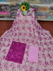 ผ้าวิสโคส Fransawi Dirac ลวดลายดอกไม้ประดับกลิตเตอร์สีเงิน ดีไซน์สวยหรูทันสมัย เหมาะสำหรับโอกาสพิเศษ - Product Image 5