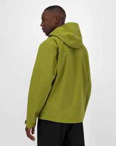 Veste matelassée imperméable à capuche pour homme, vert uni, fermeture éclair décontractée, extérieur en polyester, doublure en nylon, pour l'automne - Product Image 3