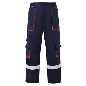 Ensemble veste et pantalon de travail haute visibilité pour hommes, réfléchissant, en coton, pour usage industriel et de construction - Product Image 3