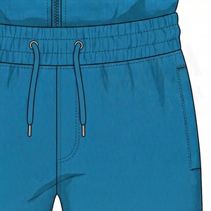 Survêtement bleu pour homme, fermeture éclair intégrale, col montant, design sportif, couleur unie, respirant, en polyester, pour l'automne, coupe classique, avec poches latérales - Product Image 5