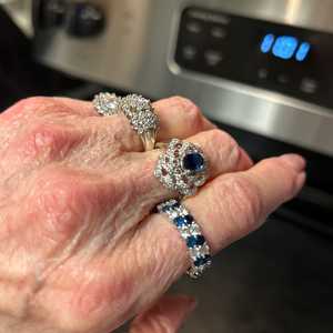 Half Full Eternity Gemstone Wedding Moissanite Blue Sapphire Eternity Band White Gold Wedding <b>Ring</b> Moissanite Band <b>Ring</b> Fine - Product Image 4
