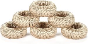 Woven Napkin Rings Set of 12 Ring Shape Classic Design Fabric Napkin Holders for Wedding Table Décor 4.5cm Width Durable - Product Image 6