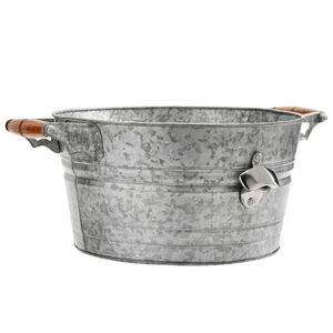 Bacs à vin en métal galvanisé de style vintage avec poignée en corde pour refroidir les boissons, la bière et le champagne lors de fêtes et d'événements - Product Image 5