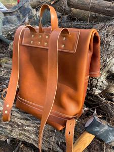 Refined Leather Roll Top Backpack Genuine Cowhide Travel Rucksack Mens Laptop <b>Bag</b> Minimalist Office <b>Pack</b> LTBP-0143 - Product Image 6